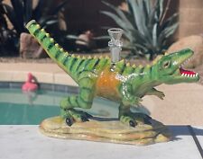 Céramique T Rex dinosaure 7 pouces disque perc tuyau à eau fumante narguilé bang bulleur