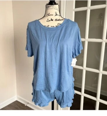 Conjunto de 2 pantalones cortos de pijama Auden Sleepwear - azul claro suave nuevo XL Foto 1 de 4