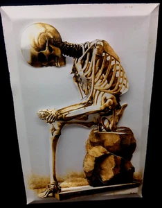Plart Skull Horror original art by Angry Bob Title "Them Bones Hurt"11x17 - Bild 1 von 2