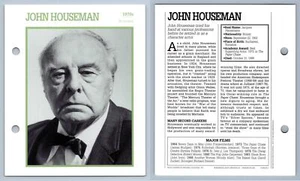 John Houseman - 1970's Atlas Editions Movie Star Card - Picture 1 of 1