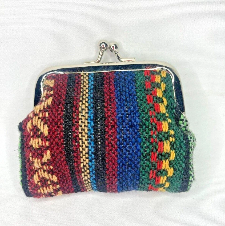 Mini bolsa bolsa moeda bolsa carteira joias dinheiro tribal alça fecho - Imagem 1 de 1