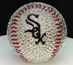 Bling Baseball AUSTRIAN CRYSTALS Game Size Any Team White Sox MLB Bedazzled - Picture 1 of 9