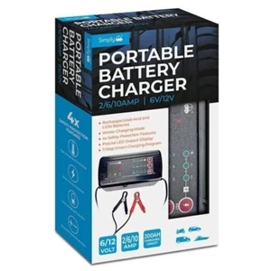 Portable Battery Charger 200AH 2/6/10Amp 6/12V LED Indicator All Vehicles Suited - Picture 1 of 6