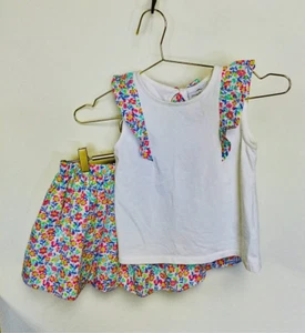 Tommy Bahama Gils White Multi Flutter Sleeve Top And Skirt Set 2 Piece Size 6 - Picture 1 of 15