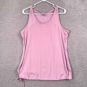 Adidas Climalite Women's Sleeveless Running Tank Top Large L Purple Cinch Waist - Picture 1 of 10