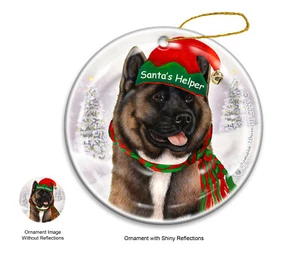 Santa's Helper Ornament - Red Akita 4011 - Picture 1 of 1