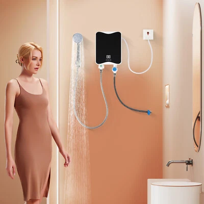 Calentador de agua instantáneo 110V 5500W ducha eléctrica sin tanque con cabezal de ducha EE. UU. Foto 1 de 4