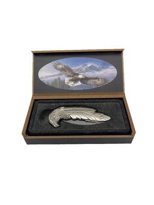 Bald Eagle Head Folding Pocket  Knife With Gift  Box Case - Image 1 of 3