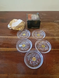 6 x Glasuntersetzer Bretevil klar Cristal de Flandre GÄNSEBLÜMCHEN 24 % Bleikristall - Bild 1 von 7