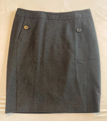 The Limited Charcoal Gray Wool Blend Knee Length Straight Skirt Women's Size 10 - Image 1 of 4