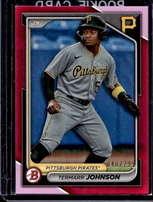 2024 Bowman Termarr Johnson Prospects Fuchsia #40/299 Pirates - Image 1 of 2