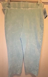 Torrid Größe 1X Electric Blue Mineral Acid-Wash Gummibund Damen Capri - Bild 1 von 8