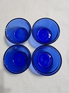 Set of 4 Cobalt Blue Custard Cups Ramekin Dishes 6 oz USA Anchor Hocking Bowls - Picture 1 of 5