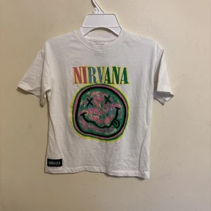 Zara Nirvana T - Shirt Unisex Kids 6 - 7 Years Short Sleeve White Color - Picture 1 of 3