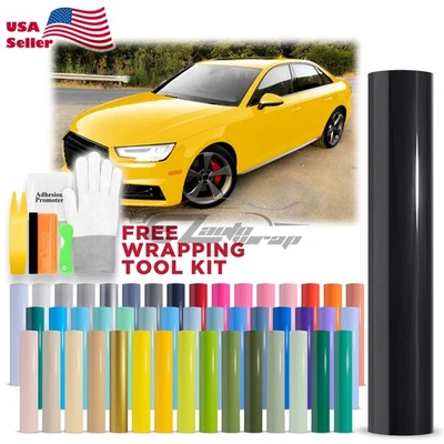 Envoltura de vinilo brillante para automóvil de alto brillo calcomanía hoja película adhesiva liberación de aire Foto 1 de 4