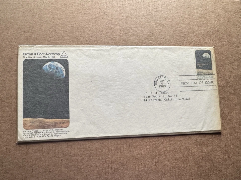 US 1969 FDC +Apollo 8 #1371 +Famous Moon-Earth Photo +Scarce Northrop Cachet - Image 1 of 1