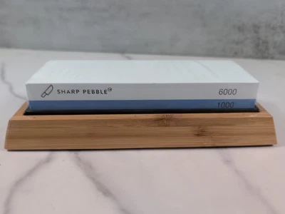 Sharp Pebble Whetstone Knife Sharpening Stone 2 Sided Grit 6000 & 1000 NEW - Image 1 of 4