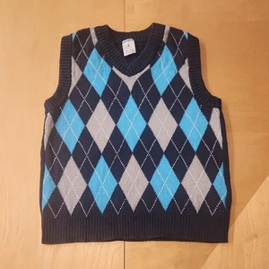 Carters- Boys Argyle Sweater Vest - Blue and Gray. Size 4 - Picture 1 of 3