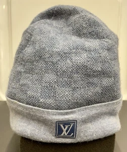 Louis Vuitton 100% Wool Bonnet Petit Damier Beanie Hat Blue/Grey size - S - Bild 1 von 8