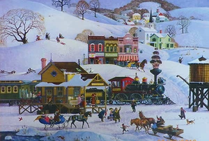 .PUZZLE.....JIGSAW.....PETTES......Meeting The Train......500pc.. - Picture 1 of 1