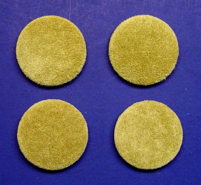 Genuine suede leather buttons 4 Made in USA Khaki color buttons  1" 26mm - Image 1 of 4