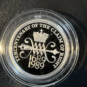 1989 UK THE CLAIM OF RIGHTS ANNIVERSARY SILVER PROOF PIEDFORT £2 TWO POUND COIN - Bild 1 von 4