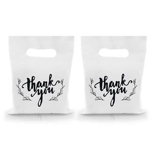 100 PCS Small Thank You Merchandise Bags Plastic Goodie Party Favor - Picture 1 of 7
