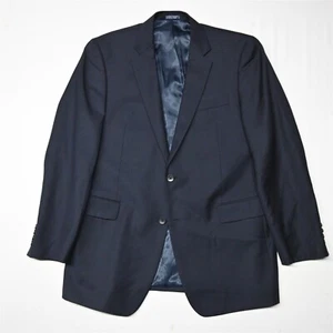 Nautica 42L Navy Herringbone Stripe 100% Wool Mens Blazer Sport Coat Suit Jacket - Picture 1 of 12