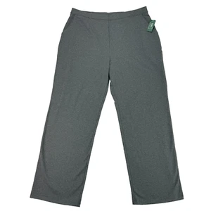 LL Bean NWT Women XL Perfect Fit Straight Leg Knit Pants Gray Heather Stretch - Picture 1 of 18