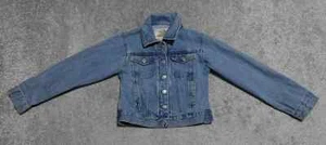 Levi's Denim Jacket Girl's Small Blue Washed Button Full Zip Long Sleeve Outdoor - Picture 1 of 12
