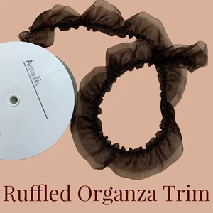 Ruffled 2-Layer Organza Trim - Chocolate Trim - Picture 1 of 2