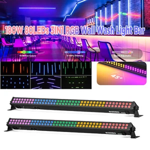 UKing 180W RGB 80LEDs Wall Wash Light Bar DMX DJ Disco Party Stage Lighting - Picture 1 of 14