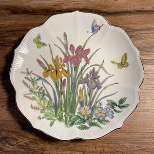 Srednick Collection Plate Butterflies & Flowers Japan Gold Trim 9” - Picture 1 of 3