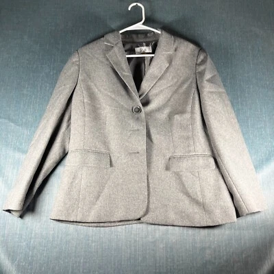 Chaqueta Blazer Le Suit Mujer Talla 14 Gris Tweed Forrada Solapa Muesca Pecho Único Foto 1 de 4
