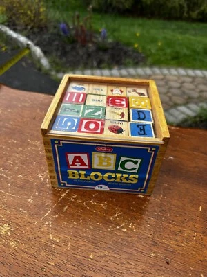 ABC Wooden Alphabet Blocks set of 48 Letters Numbers Pictures Words Schylling AB - Image 1 of 4