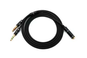 Audio Y Kabel 100cm Stereo AUX Klinke 3,5mm Buchse zu 2x Stecker Adapter Schwarz - Bild 1 von 4