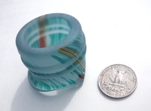 Sea Glass, Turquoise/Green and Red Swirled Bottle Top - Picture 1 of 9