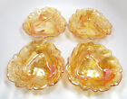 Vtg Marigold Iridescent Indiana Glass Loganberry Raised Berries & Leaves 4 Bowls