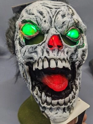 NWT Light Up Zombie Skull Unisex Mask. One Size Fits All. - Image 1 of 4