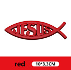 Car Rear Emblem Trunk Badge Sticker Ichthys Ichtus Jesus Fish Red For Alfa Romeo