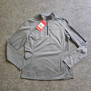 The North Face Top Sweater Women Medium Gray Fleece 1/4 Zip Long Sleeve Casual - Picture 1 of 13