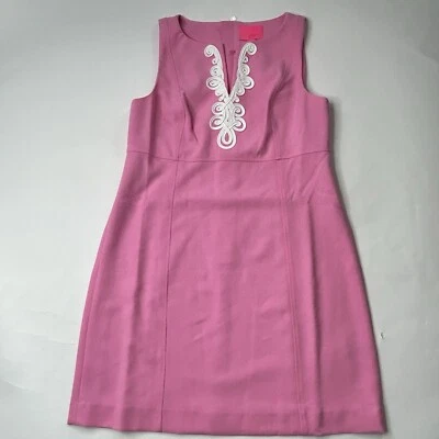 Lilly Pulitzer Trini Viscose Shift Mini Dress Confetti Pink Size 14 Lined - Image 1 of 4