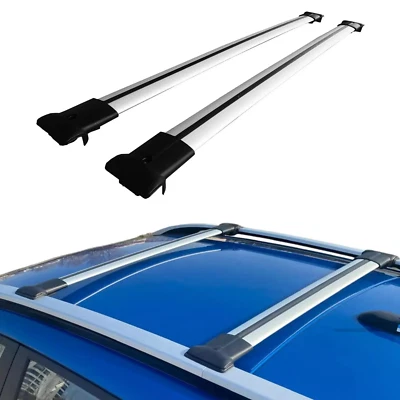 Juego de 2 barras transversales de techo de plata para Suzuki Grand Vitara 2000-2005 Foto 1 de 4