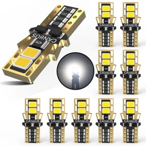 New 10Pcs White LED Interior Dome Map License Light Bulb T10 W5W 194 168 CANBUS - Picture 1 of 11
