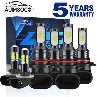 For Cadillac Eldorado Coupe 1992-2002 LED Headlights Fog Light Bulbs Xenon White - Image 1 of 4