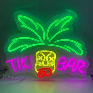 TIKI Maschera Bar Insegna Neon LED Birra Club Luce Lampada Uomo Grotta Pub Casa Festa Decorazione - Foto 1 di 3