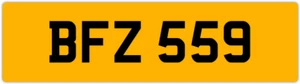 BFZ 559 B 3x3 DATELESS PRIVATE NUMBER PLATE BEC BEK BRY BEN BOB BAZ BIL BAS BON - Picture 1 of 1