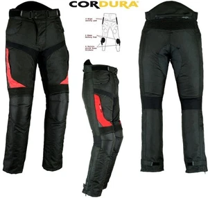 RED SPEED MAX MENS CORDURA VENT ARMOUR MOTORBIKE /MOTORCYCLE TEXTILE TROUSERS - Picture 1 of 3