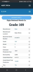 Antique Elgin Pocket Watch 18S-M3-15J-HHL-U - Picture 1 of 14