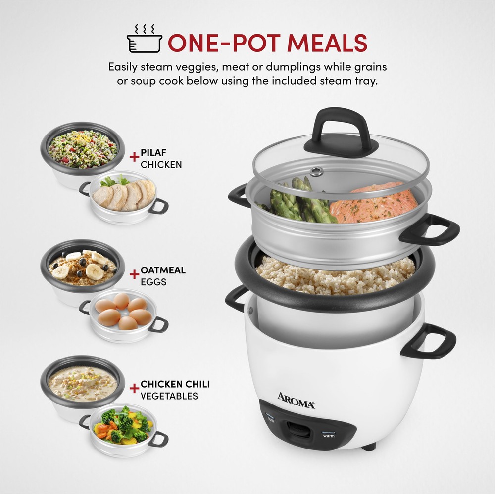 White, New, 6-Cup (Cooked) / 1.5Qt. Rice & Grain Cooker